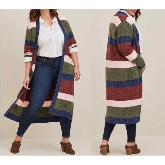 Torrid Sweaters - Torrid Women's Chunky Duster Sweater Long Multicolor Size 1 (14-16)